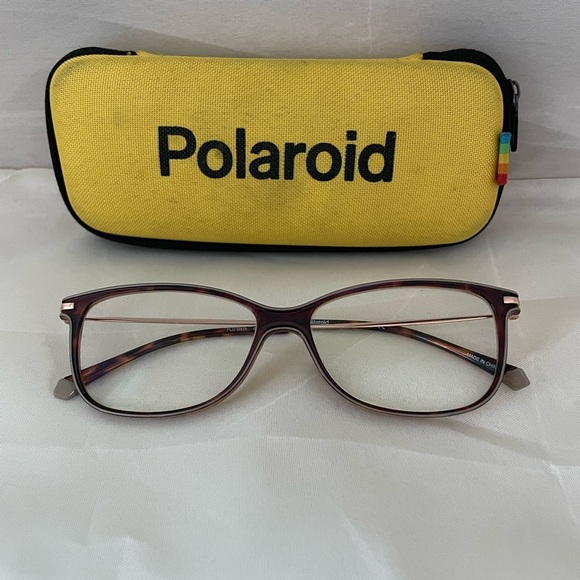 POLAROID- brown plastic and metal light weight eyeglass frames - Picture 1 of 4
